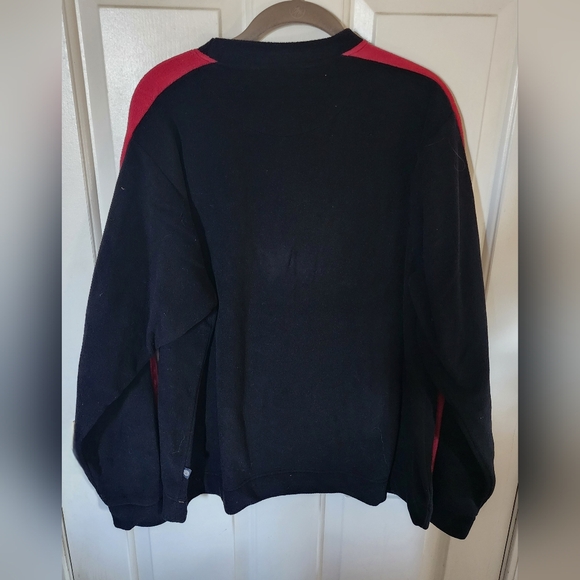 Seattle Cotton Works Sweater, Men's Large, Black Red, Fleece, Vintage 2000 - Picture 2 of 3